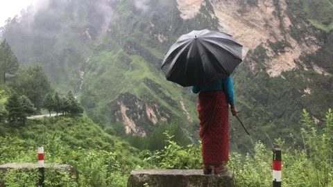 Woman in mountain Stock Footage 134615229