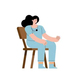 Woman nurse on chair Stock Illustration