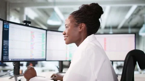 Woman Nurse Using Computer For Billing Stock Footage 313751383