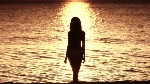 Woman In Ocean Video stock 33790143