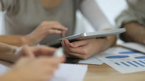 Woman in office using digital tablet Stock Footage 37732767
