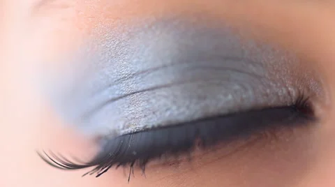 Woman opening her blue eye. Stock Footage 59559820