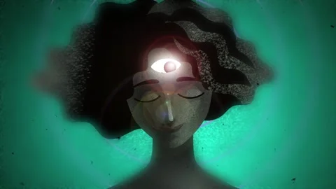 Woman opening her third eye 库存影片 342678467