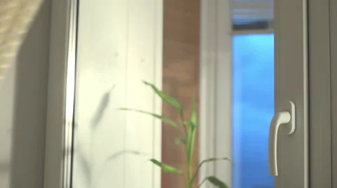 Woman opens window  Vidéo 65970046