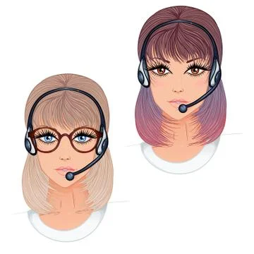 Woman operator profession Stock Illustration