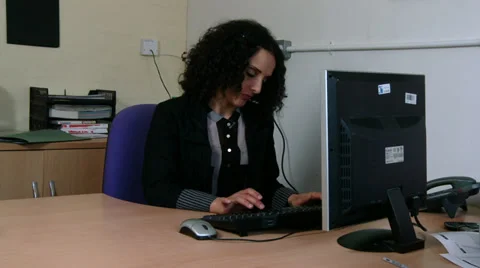 Woman is over loaded at work Stock Footage 30442524