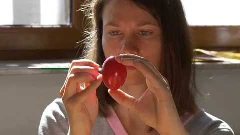 Woman paints an Easter egg Stock Footage 73455788