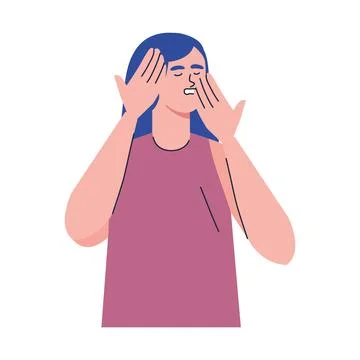 Woman with panic Stock Illustration