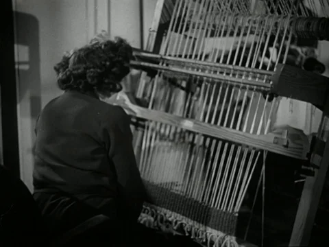 Woman patient using specially designed chair that helps her in daily life, 1947 Stock Footage 134034852