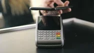 Woman Paying With Nfc Technology With Smart Phone Credit Card Application In Stock Footage