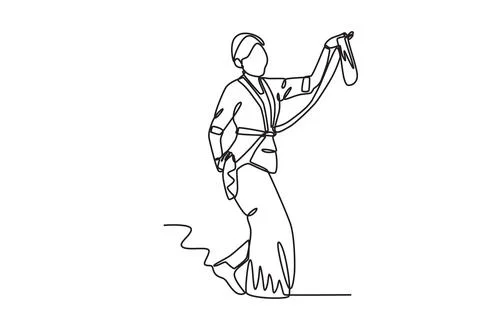 A woman performs a dance performance Stock Illustration