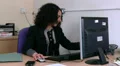 Woman on phone gets annoyed HD Footage