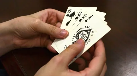 Woman Playing Cards Stock Footage 59145550