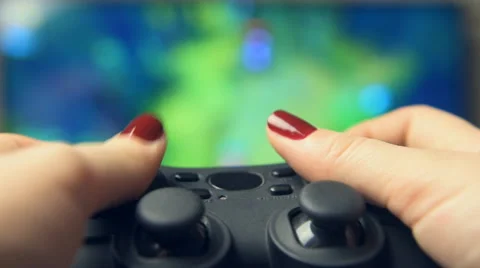 Woman playing a computer games. Video stock 59896759