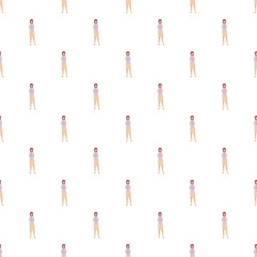 Woman playing flute seamless pattern for design 库存插图