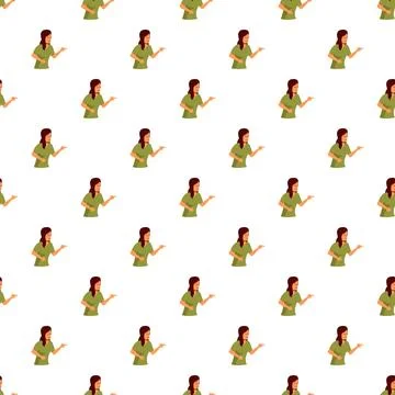 Woman pointing direction seamless pattern illustration Stock Illustration
