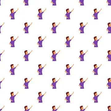 Woman pointing up repeating pattern illustration Stock Illustration