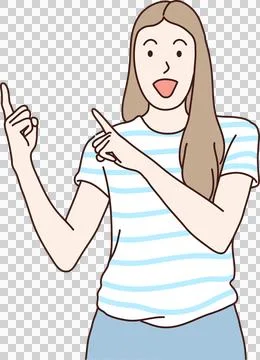 Woman is pointing at something, Vector design and illustration. Stock Illustration