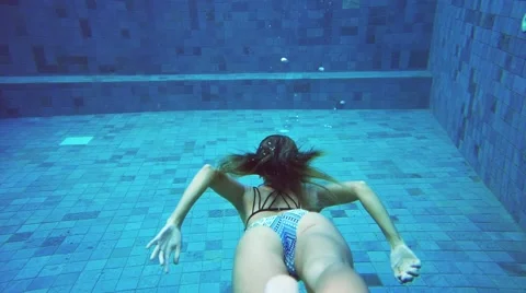Woman in pool Stock Footage 56269712