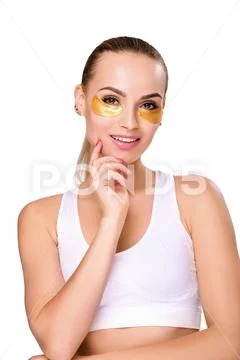 Woman portrait, patches under the eyes Stock Photos