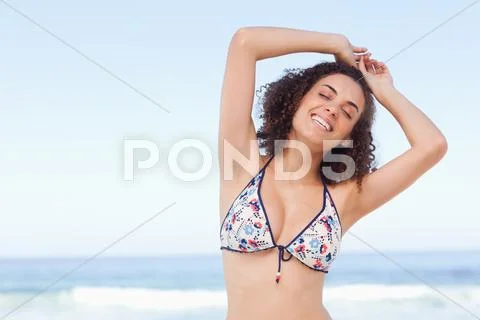 Woman posing in a bikini Stock Photos