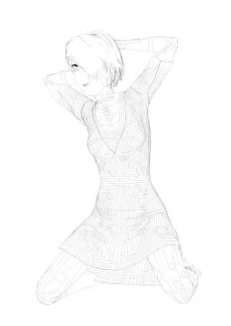 Woman posing Stock Illustration