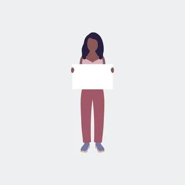 Woman with poster Stock Illustration