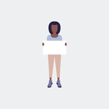 Woman with poster Stock Illustration