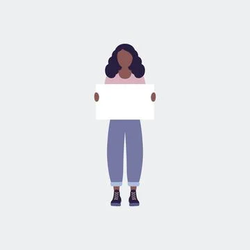 Woman with poster Stock Illustration