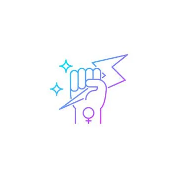 Woman power gradient linear vector icon Ilustração Stock