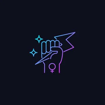 Woman power gradient vector icon for dark theme Ilustração Stock