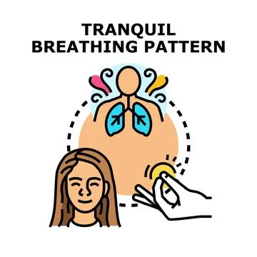 Woman practicing tranquil breathing pattern for wellness Ilustración de archivo