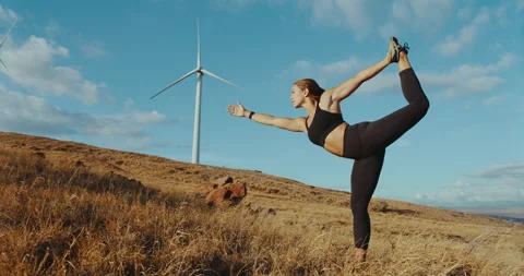 Woman Practicing Yoga Stock Footage 194253293