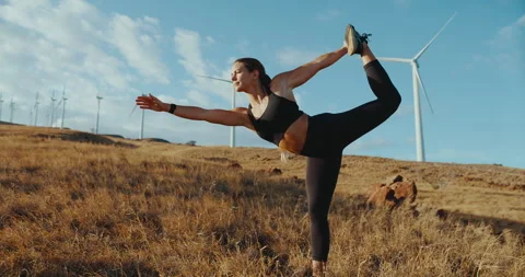 Woman Practicing Yoga Stock Footage 194254479