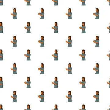 Woman praying repeating pattern offering spiritual hope 库存插图