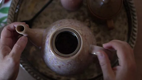 Woman Prepares Tea Stock Footage 170804451