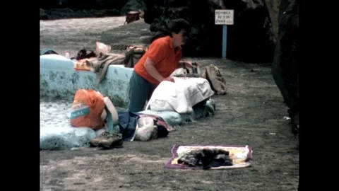 Woman Preparing on Beach Video stock 278240522