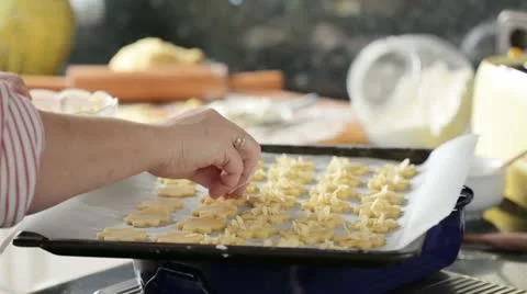 Woman preparing christmas cookies Stock Footage