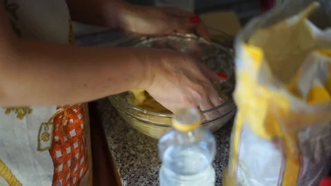 Woman is preparing a pie Stock Footage 100975969