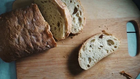 Woman preparing a slice of bread with nutella Video stock 82705199