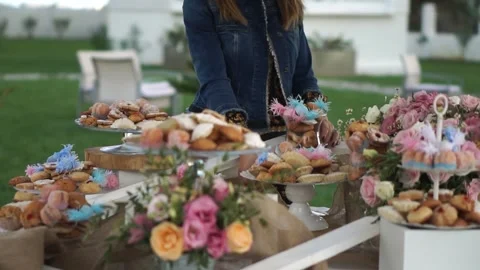 A Woman Preparing A Wedding Set Up Stock Footage 157649946