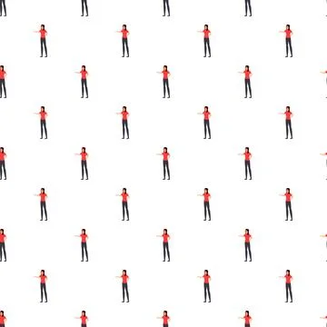 Woman presenting a concept seamless pattern Stock Illustration