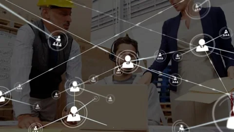 Woman presenting folder initiating network while team leaning and pointing at Stock Footage 330355927