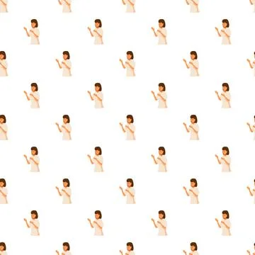Woman presenting hands seamless repeating pattern background Illustrazione stock