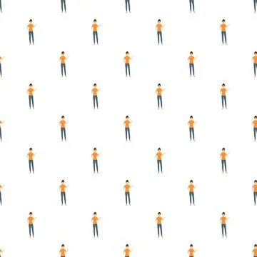 Woman presenting information seamless pattern repeating background 库存插图