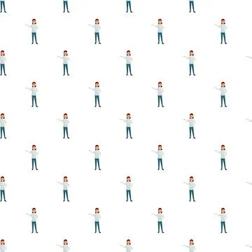 Woman presenting pattern on white background Stock Illustration
