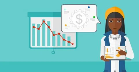 Woman presenting report Illustrazione stock