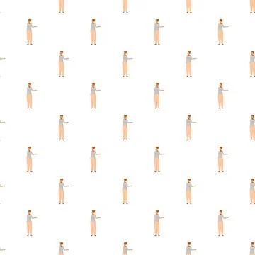 Woman presenting seamless pattern for background design Stockillustratie