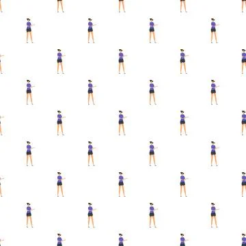 Woman presenting seamless pattern for technology illustration 库存插图