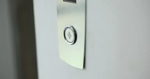 Woman presses the elevator button concept Stock Footage 272166478